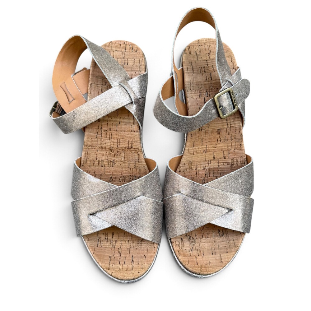 Kork-Ease Ava 2.0 Platform Wedge Sandal Womens 9 Champagne Gold Metallic Leather - Picture 4 of 12
